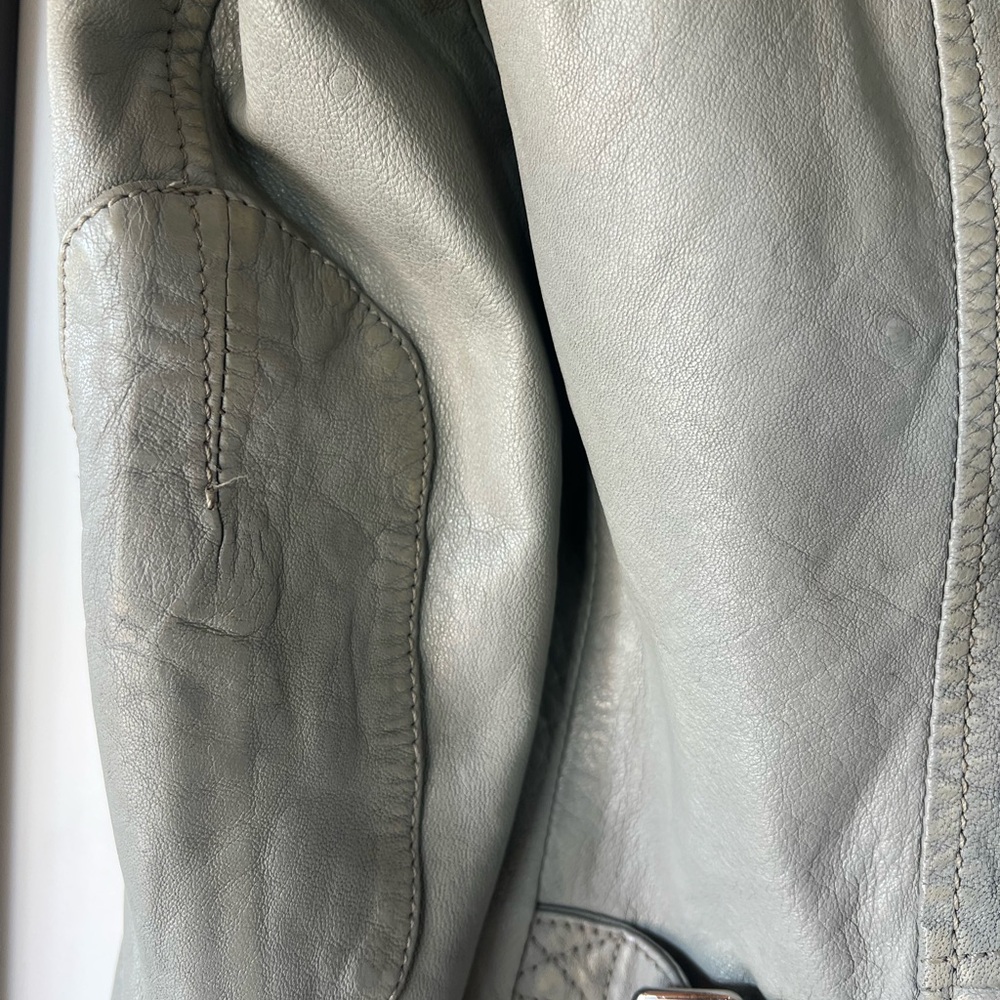 Mauritius Women's Leather Jacket - Beige with Just smile & studded hearts - Picture 12 of 13